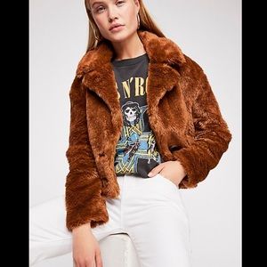 Free people faux fur mena jacket